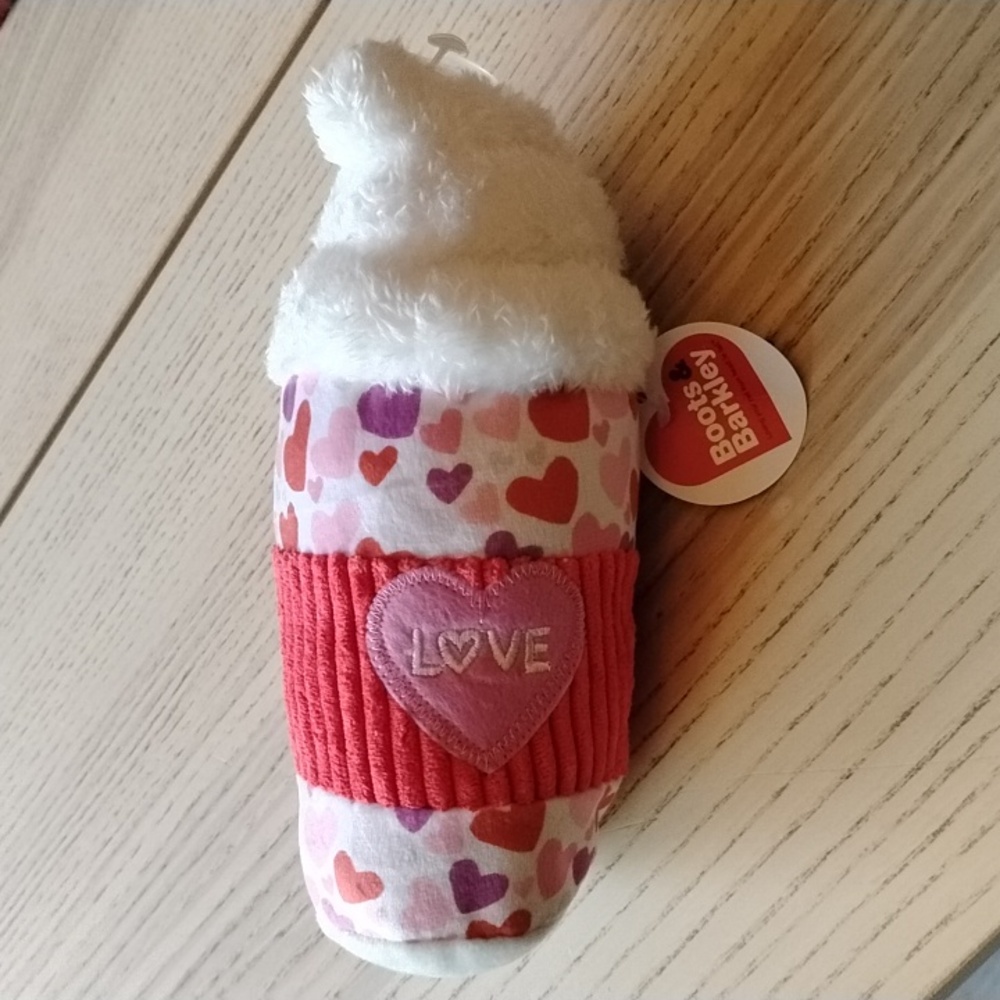 Boots & Barkley Red and White Heart Dog Toy - Picture 2 of 6